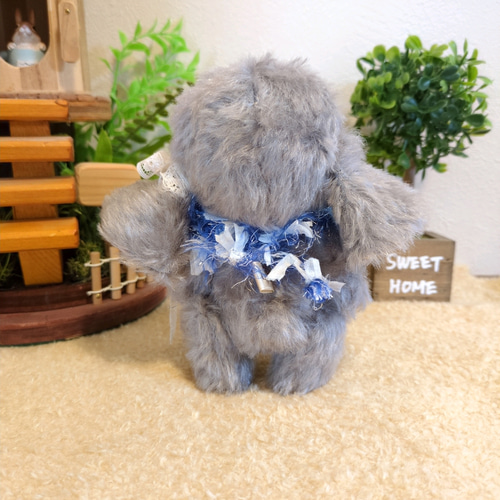 再販】夢見るぞうのぬいぐるみ ドイツ製モヘア生地のおめかしゾウさん