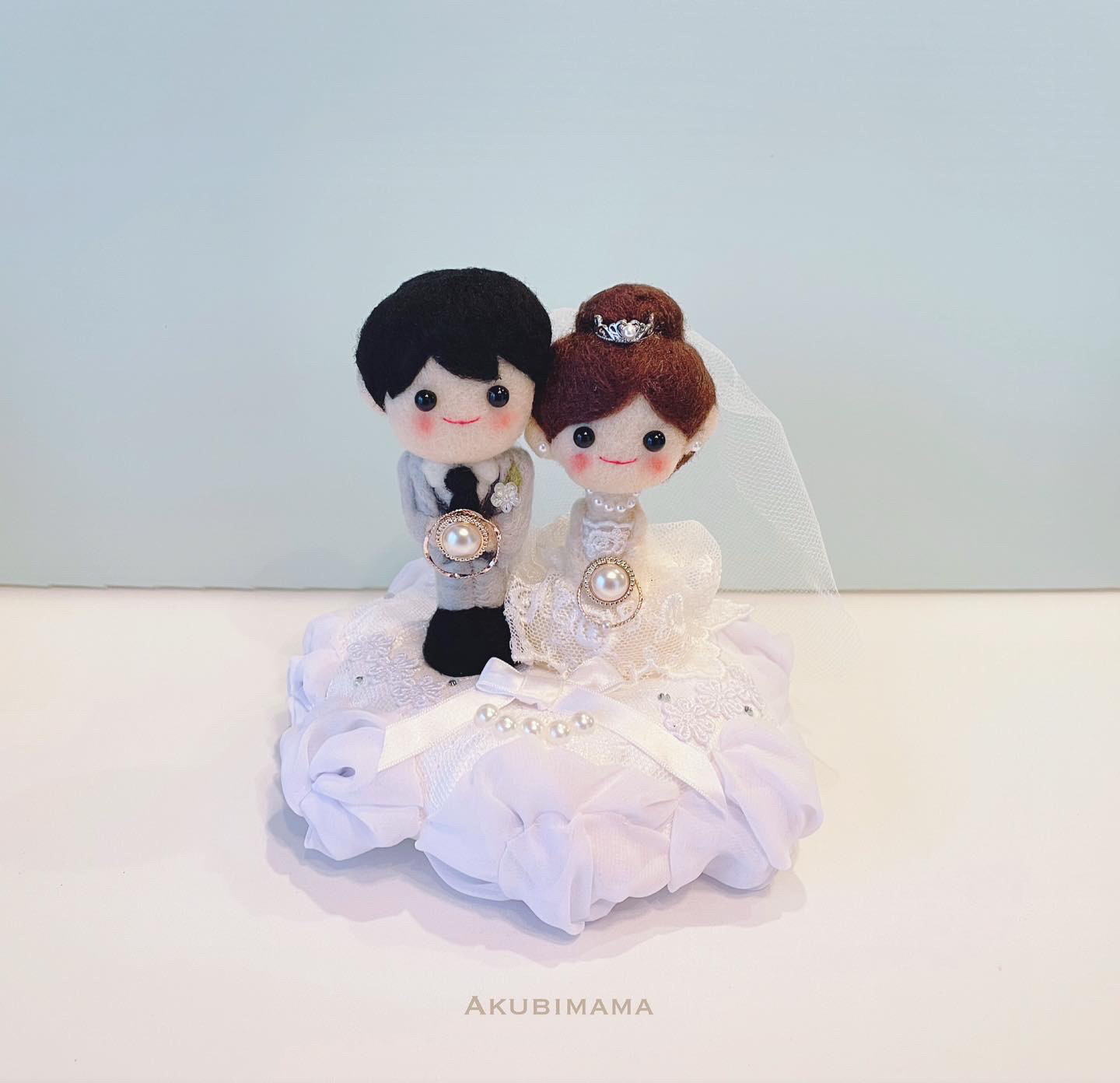 受注製作☆ウェディングドールが乗ったリングピロー　指輪　結婚式　ウェディング　ウェルカムスペース　結婚祝い 4,250円