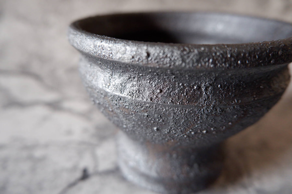 3.5号窯変黒鉢039　塊根植物　多肉植物　盆栽　植木鉢　作家鉢　鉢皿　沖縄 2枚目の画像