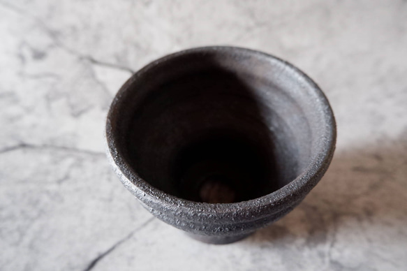 3.5号窯変黒鉢039　塊根植物　多肉植物　盆栽　植木鉢　作家鉢　鉢皿　沖縄 4枚目の画像