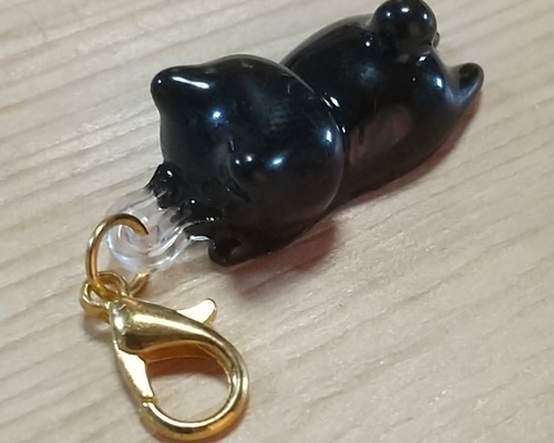 シックな黒猫ミニチャーム バッグチャーム はーちゃん124 通販