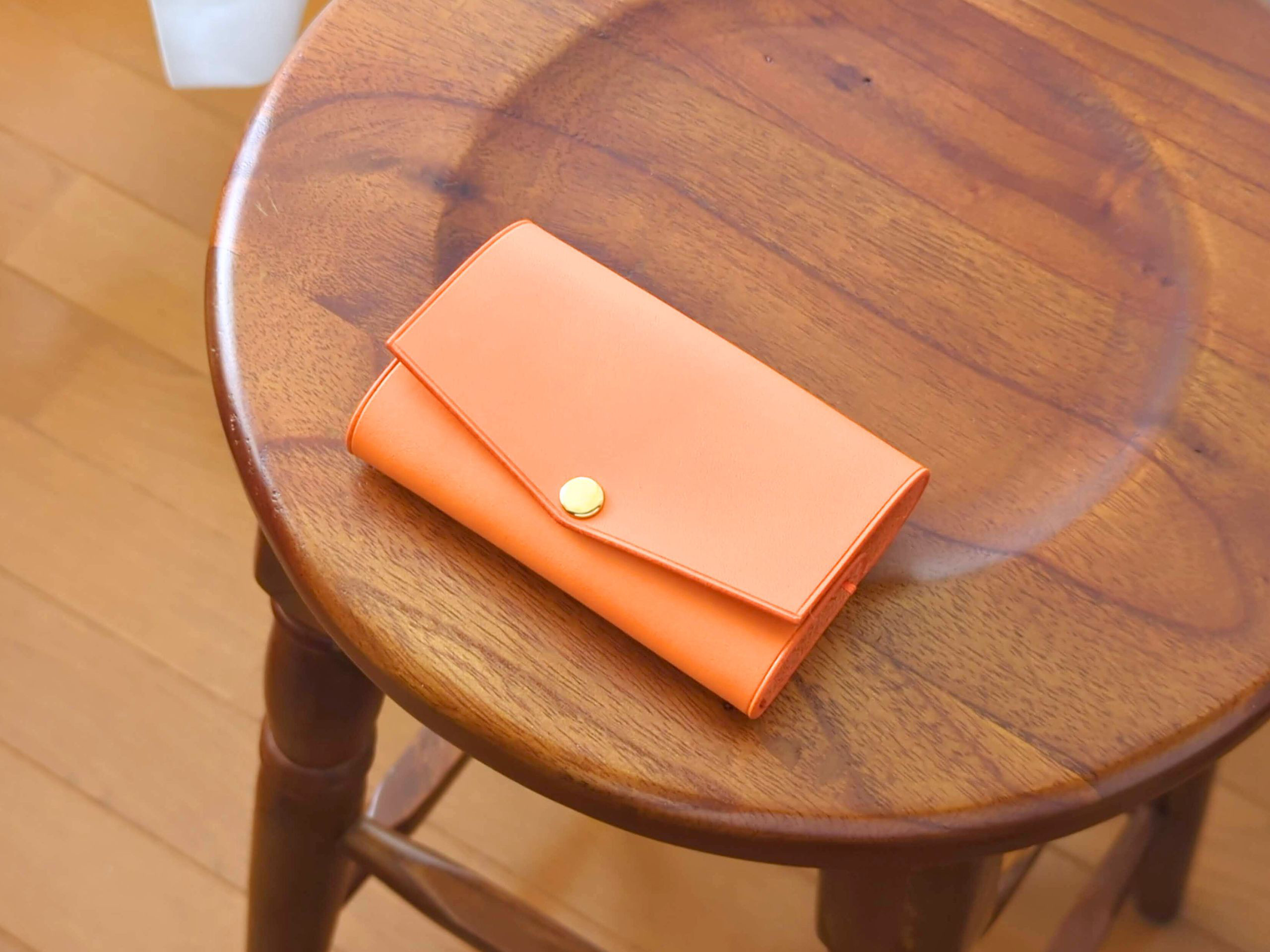 厚い革1枚の名刺入れ TUCSON/トゥクソン オレンジ イタリアンレザー *受注製作