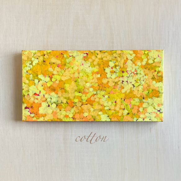 原画・送料無料】「ミモザの幸せ時間」キャンバス抽象画 黄色い花の絵