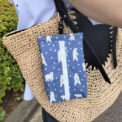 パウチケース★ラベンダーグレー植物柄☆保冷ポーチ☆撥水・防水★暑さ対策・熱中症対策★洗濯OK★パウチ飲料入れ 12枚目の画像