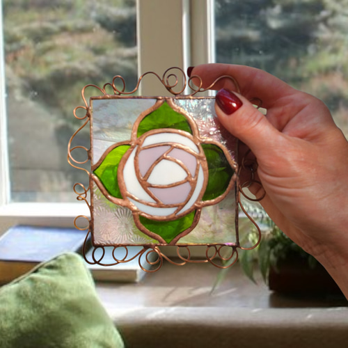 クラッシクローズ 母の日 置き場 ギフト ステンドグラス 薔薇の