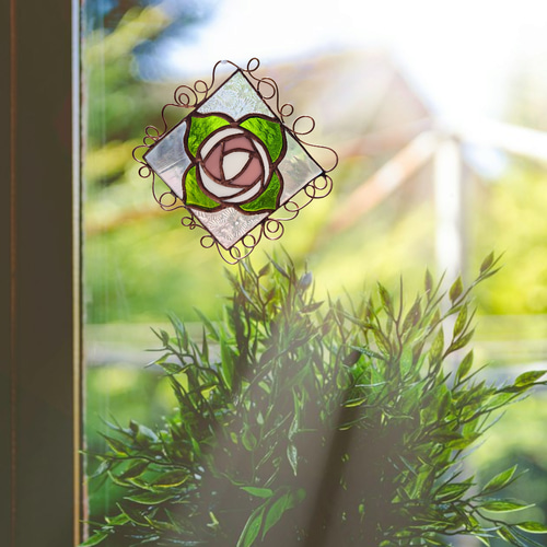 クラッシクローズ 母の日 置き場 ギフト ステンドグラス 薔薇の