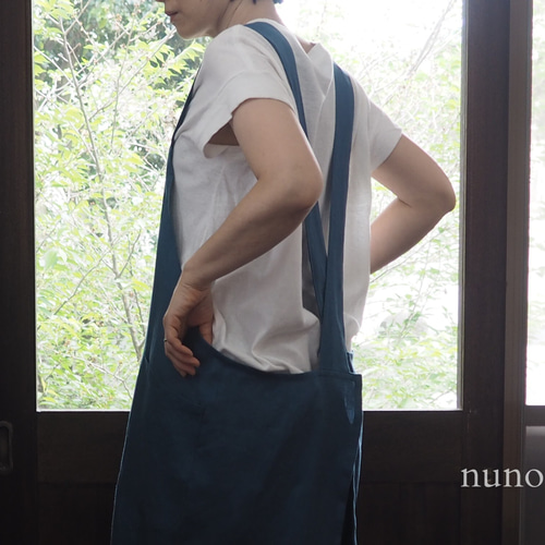 linenバッククロス・エプロン ブルー エプロン nuno+ 通販 19243044
