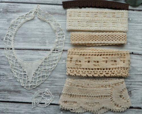 SALE フランス 6点 アンティークレースセットa C1031 レース vmt