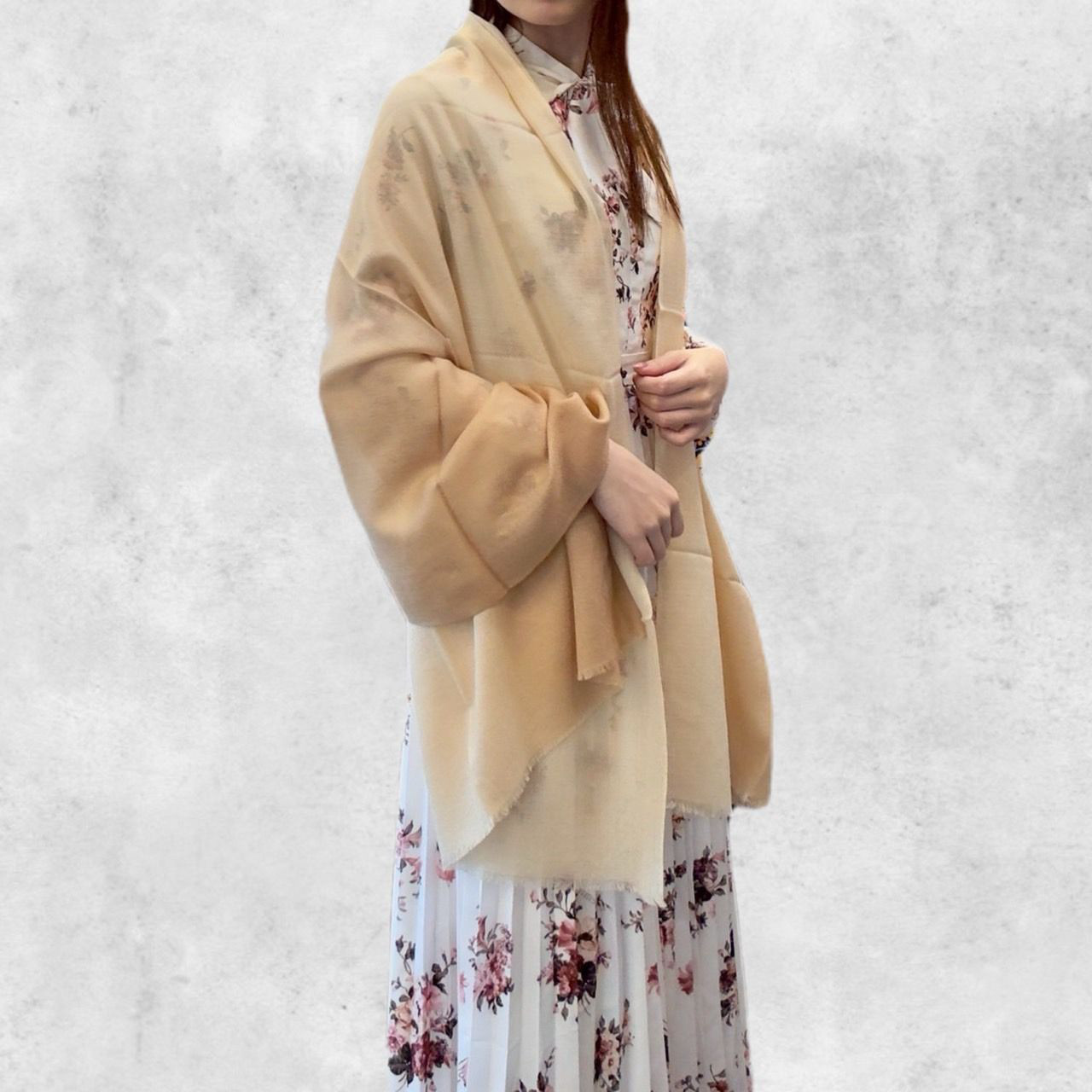 ショール ストール タペストリー  ハンドメイド  最高級カシミア  レディース ベージュ  春夏