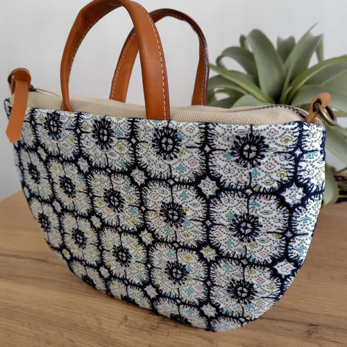 ミナペルホネン/フォレストウェーブ×アネモネ ネイビー/ミニラウンド