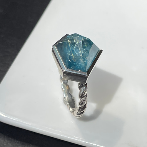 アパタイト×ルチルクォーツ ダブレット ストーン リング シルバー 251-4 アパタイト×ルチルクォーツ ダブレット ストーン リング シルバー 251-4