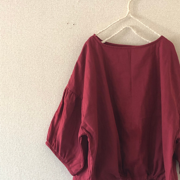 【春SALE】今治染加工ダブルガーゼ　ゆったりブラウス　 1枚目の画像