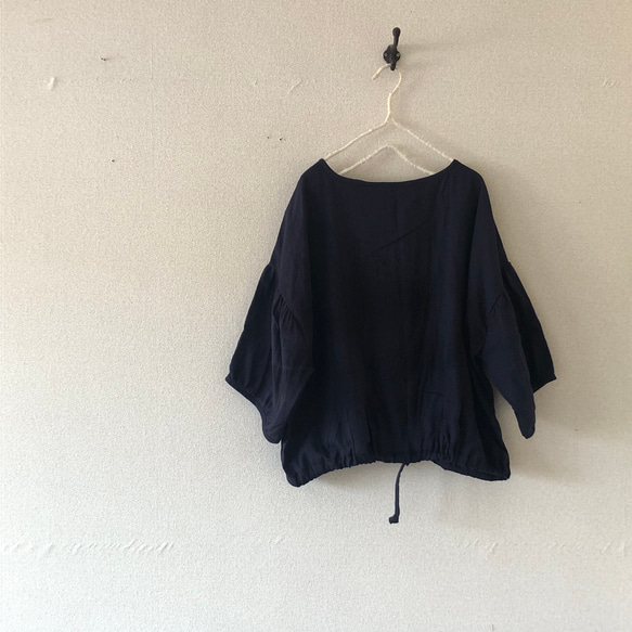 【春SALE】今治染加工ダブルガーゼ　ゆったりブラウス　 3枚目の画像