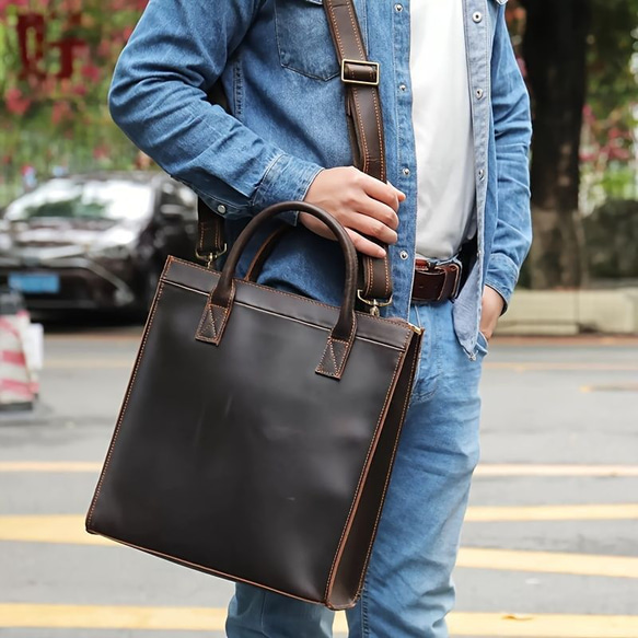 ペッレモルビダ　トートバッグ　メンズ ダークブラウン 東京ヒマワリ / ペッレ モルビダ(PELLE MORBIDA) エピレザー