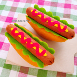 フェルトおままごと ホットドッグ屋さん♪ホットドッグ2個セット
