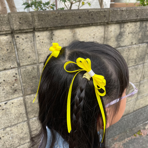 細いグログランリボンヘアゴム☺︎キッズ☺︎大人女子☺︎ ヘアゴム