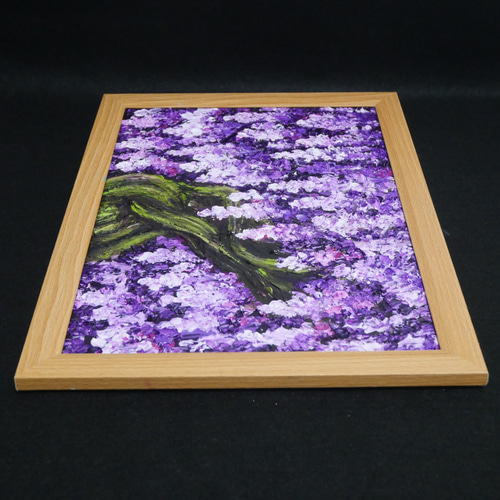 油絵 油彩 油彩画 絵 絵画 【藤の花】 絵画 HR 通販 19244070