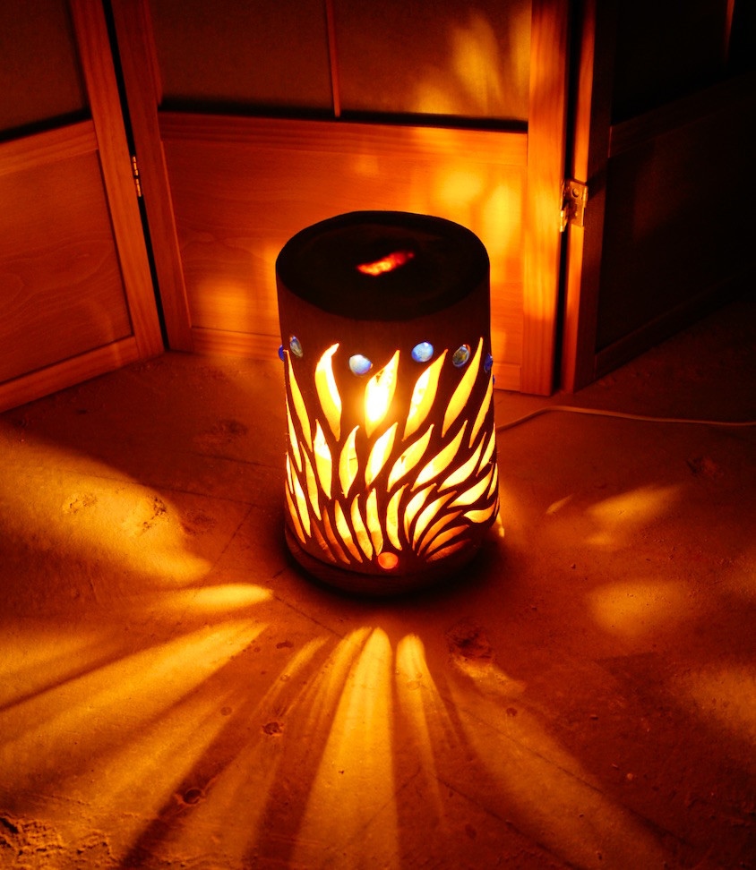 ◆両面彫◆竹灯り・竹あかり・竹灯籠　 ～～ 癒しの灯り ★極太竹ビー玉と和灯り★～～太陽の証 13,690円