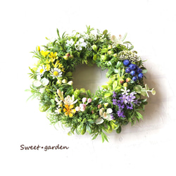 ⚫️プリザーブドウエルカム グリーンリース⚫️ 緑の風がそよぐウェルカムグリーンリース2（fw169-2-new）＊玄関ドア