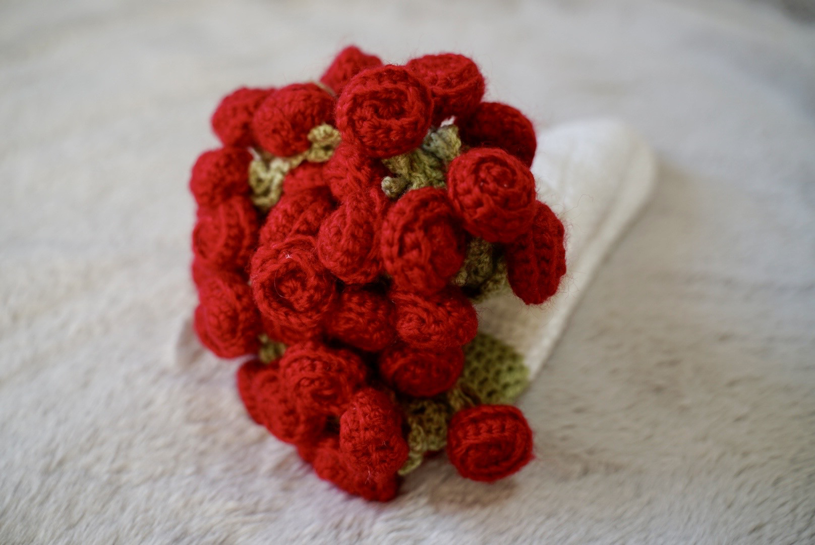 花束ブランケット バラの花 薔薇 マルチカバー ランチョンマット かぎ編み ハンドメイド 母の日ギフト