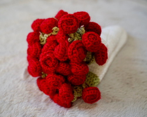 花束ブランケット バラの花 薔薇 マルチカバー ランチョンマット かぎ