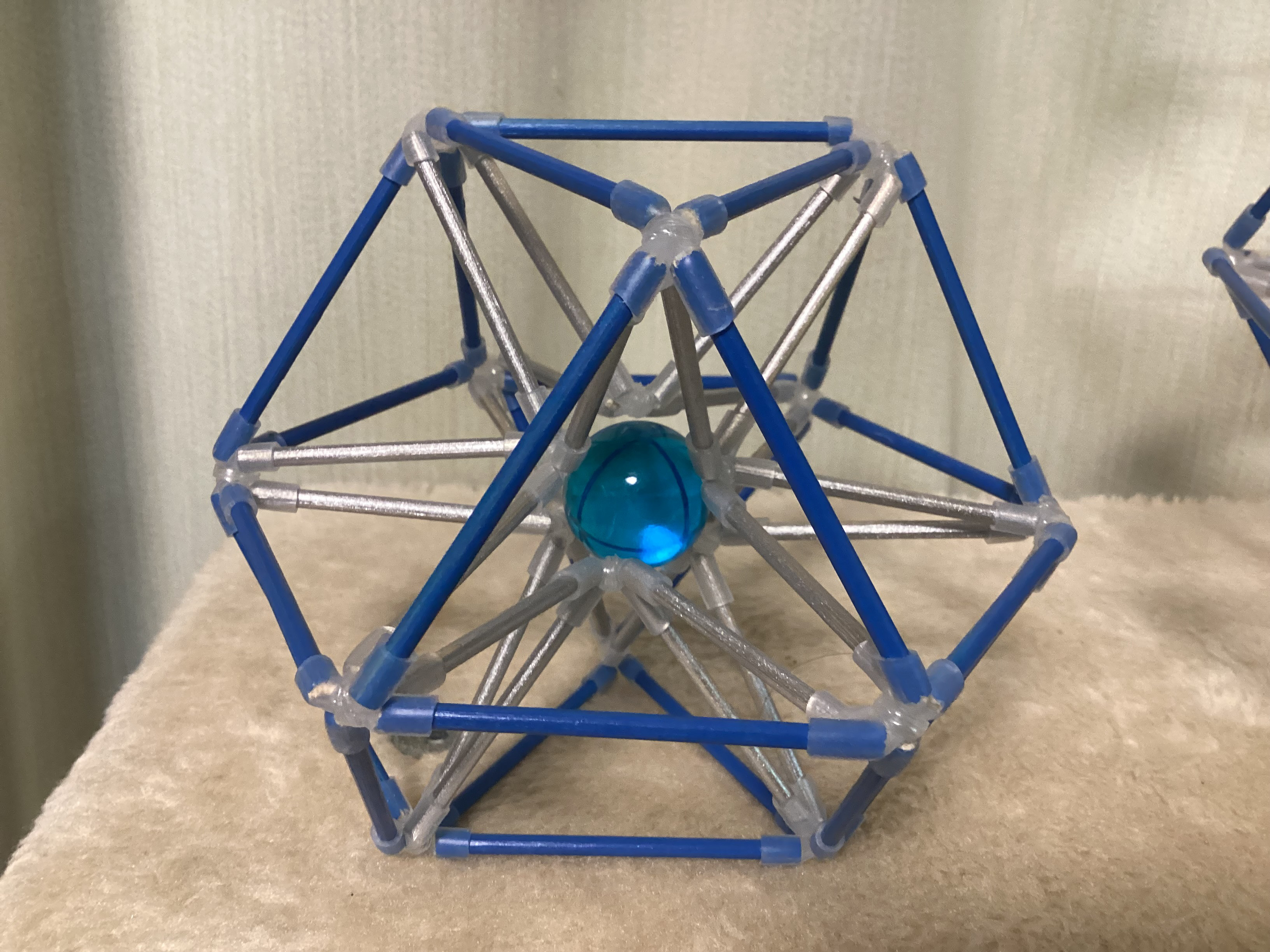 オリジナル  トーラス　25Φ　ビー玉入りオブジェ（ベクトル平衡体小　トーラス　１５０φ）