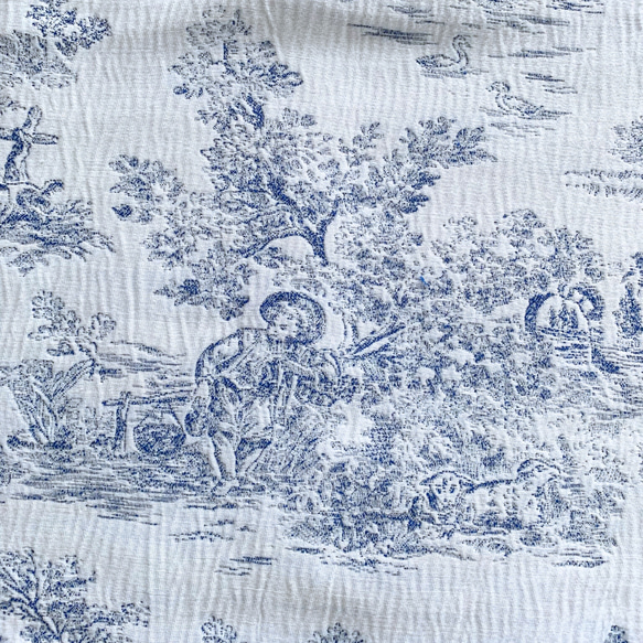国内発送【幅138㎝×100㎝フランス買付】ワイド幅 ★弱しわ加工★TOILE DE JOUY 3枚目の画像