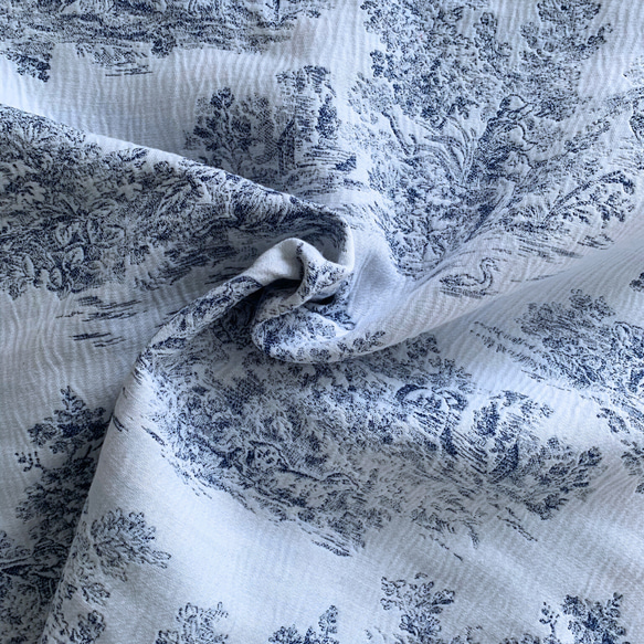 国内発送【幅138㎝×100㎝フランス買付】ワイド幅 ★弱しわ加工★TOILE DE JOUY 1枚目の画像