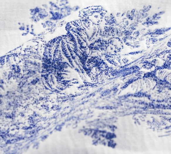 国内発送【幅138㎝×100㎝フランス買付】ワイド幅 ★弱しわ加工★TOILE DE JOUY 2枚目の画像