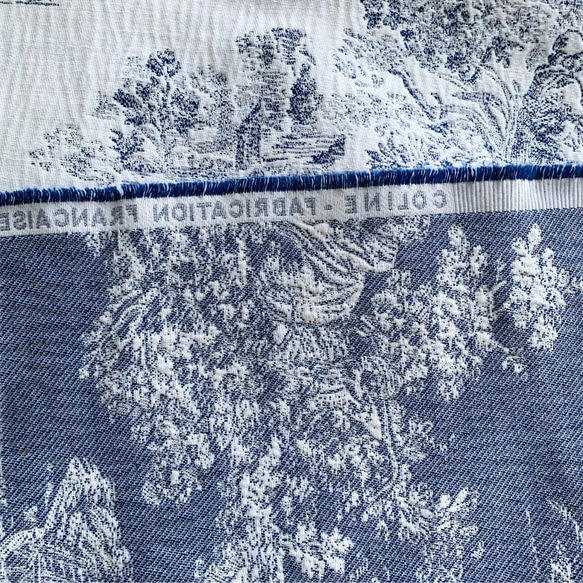 国内発送【幅138㎝×100㎝フランス買付】ワイド幅 ★弱しわ加工★TOILE DE JOUY 4枚目の画像