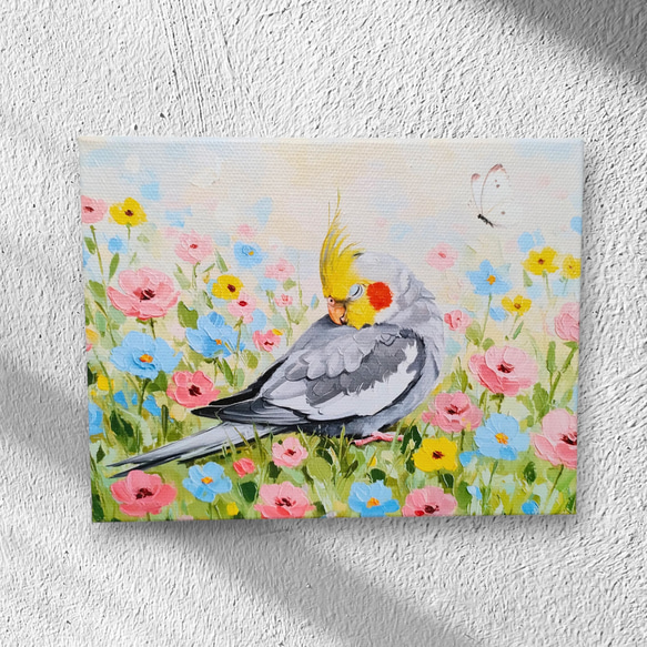 油絵 Ｆ０ 「花畑」 油絵 F0 「花畑」