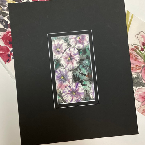 『朝顔』墨絵アート 水墨画 インテリアアート 雑貨ギフト 絵画 ガーデニング 4f46c5005a4b128f5f3d6ca65f570d