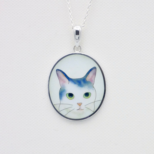 七宝焼きペンダント◇青と白のネコ ペンダントトップ 雪 通販 19244556