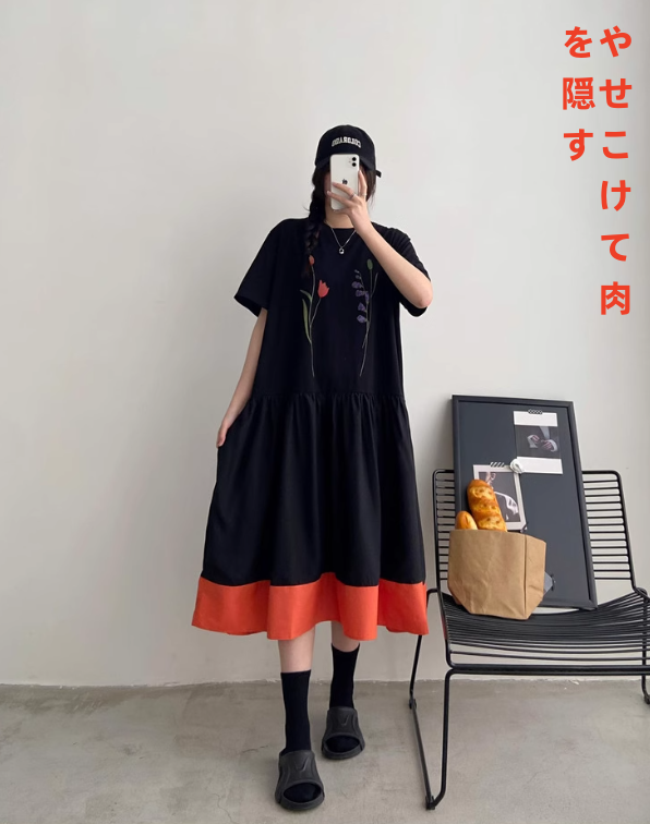 大きいサイズの婦人服ワンピース2025夏新型高級感ゆったりとした