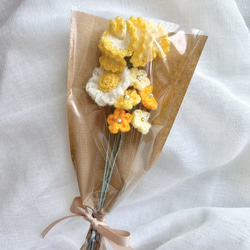 ❁オーダー承ります❁ かすみ草ブーケ ミモザブーケ 手刺繍 スタイ