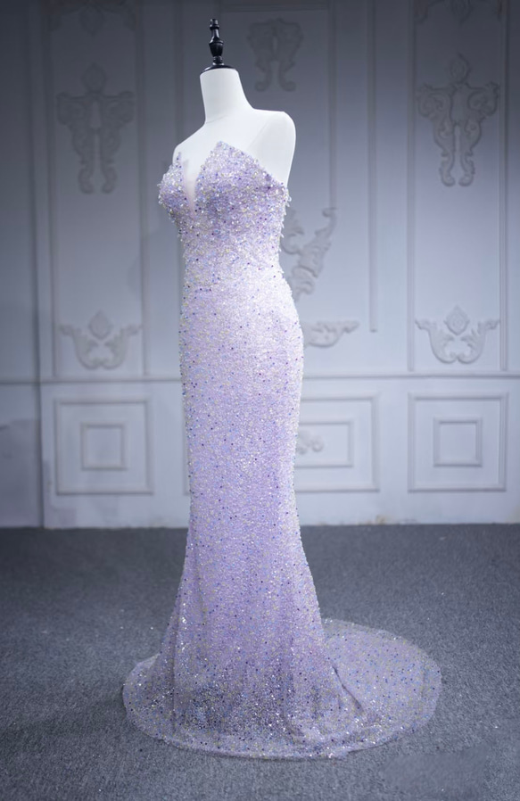 パープルドレスカラードレスマーメイドドレス