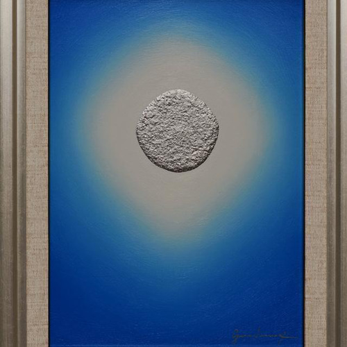 F4額装タテ46.9cm●がんどうあつし絵画油絵青プラチナシルバー銀光冷静沈静 F4額装タテ46.9cm○がんどうあつし絵画油絵青プラチナシルバー銀