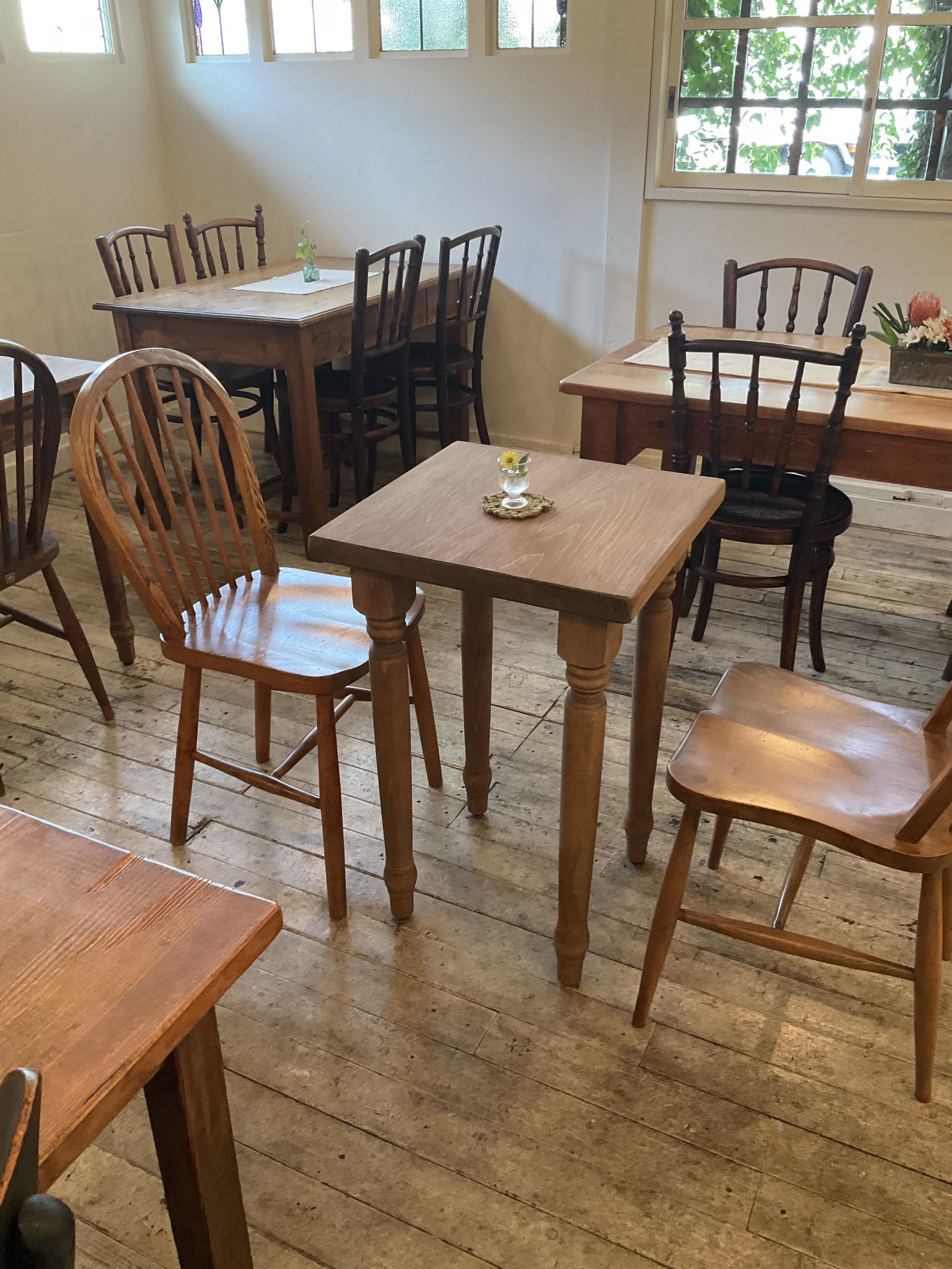 50㎝ミニひのき可愛いテーブル50㎝✖️46センチろくろ足　ダイニングテーブル　カウンターテーブル