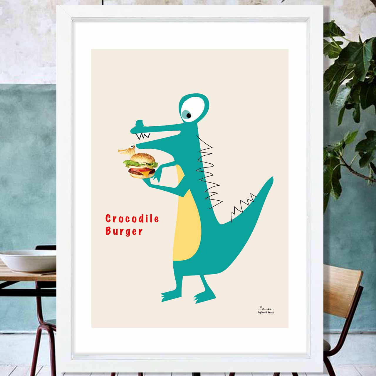 おいしいよ〜　ワニ　お気に入り9600件突破　ポスター2800点以上　アートポスター　アート/sei検索新着順　3273