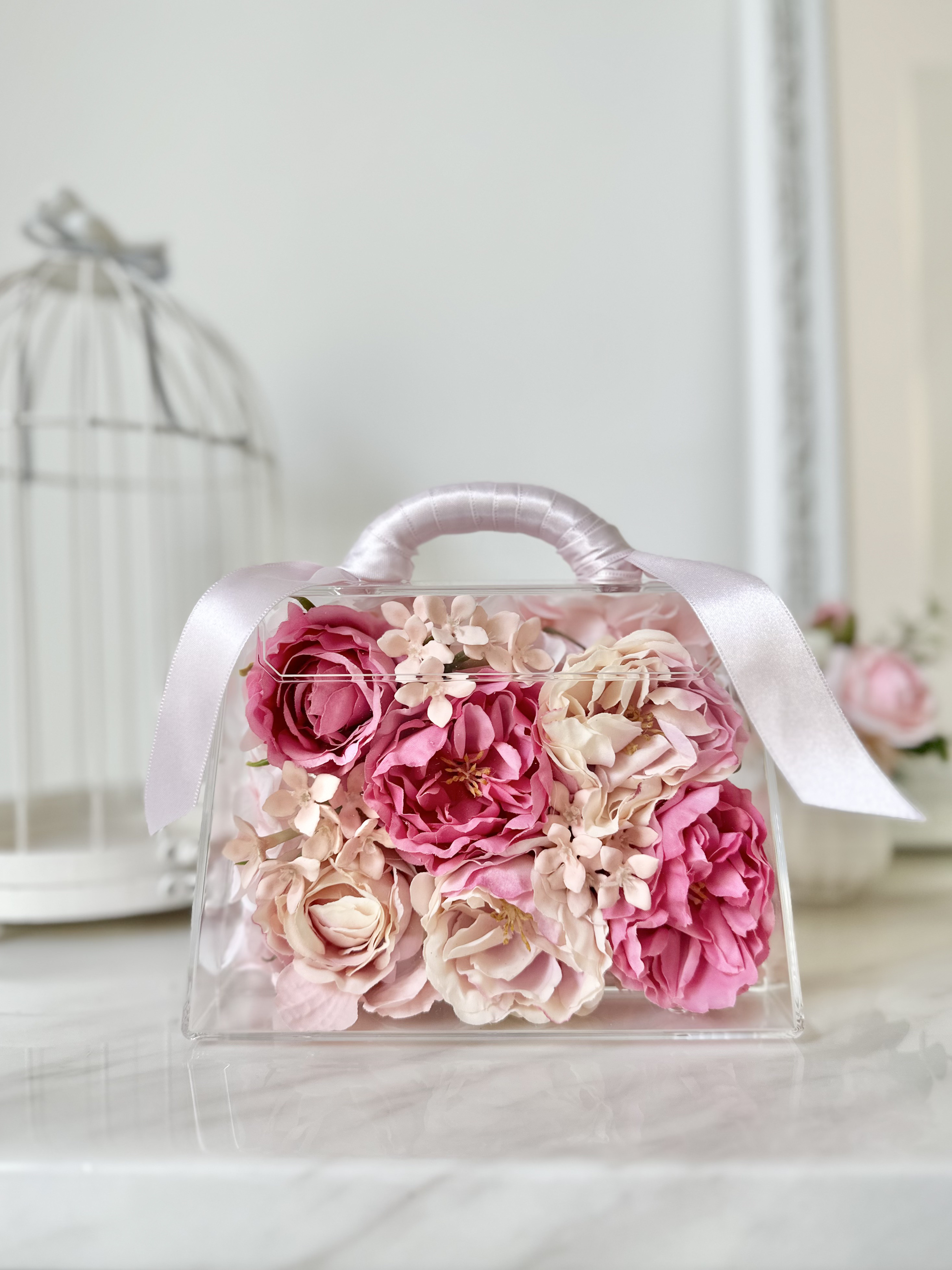 優雅なフラワーケリーバッグ　　　[母の日フラワー]母の日タグ無料