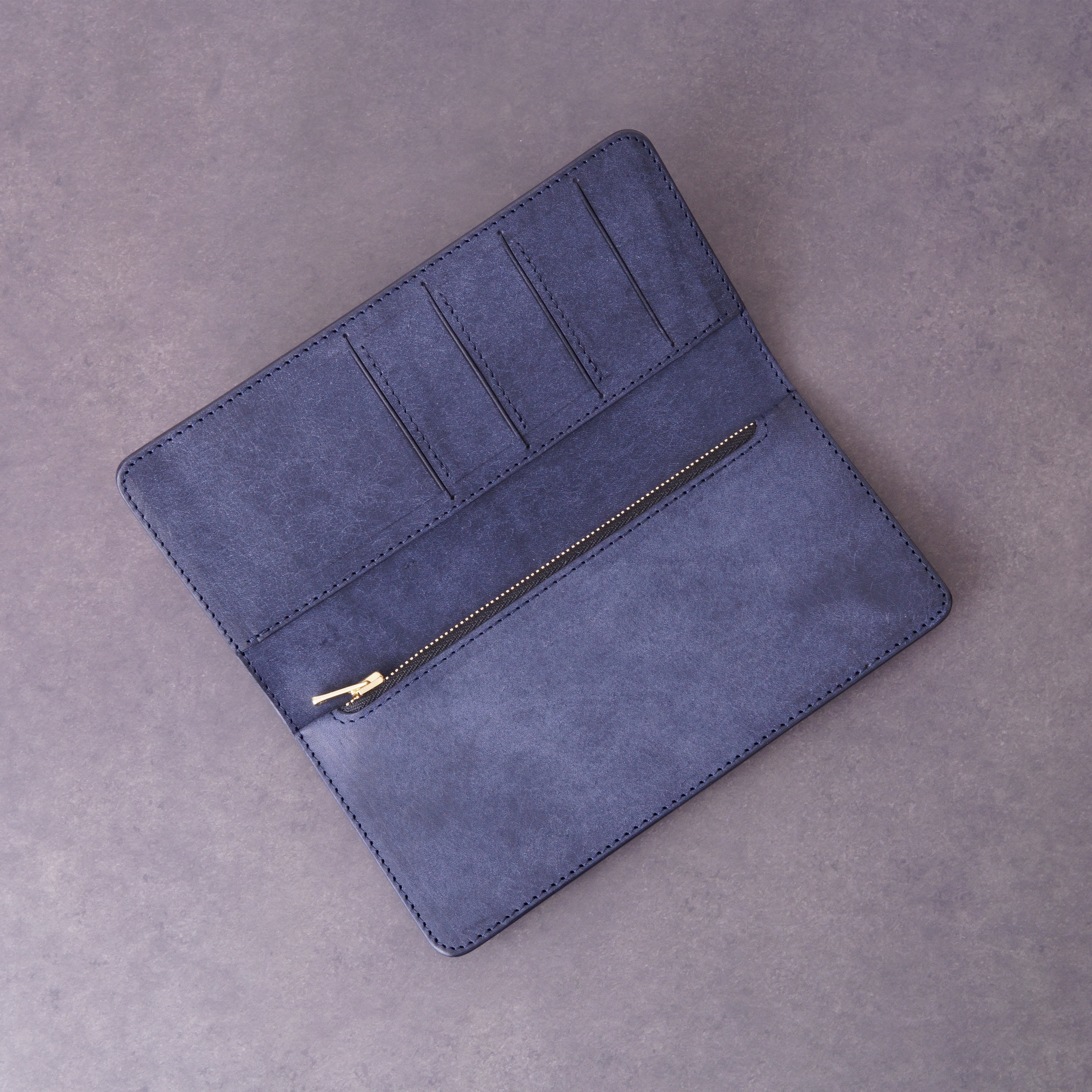 お札ぴったり ミニ長財布【ネイビー】