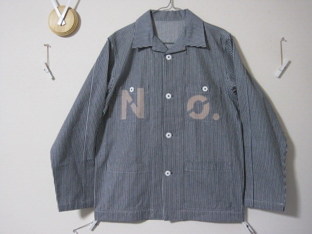 1点　ヒッコリーカバーオール【No.】【３９】－3　    デニム／ワーク