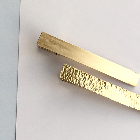 真鍮ヘアークリップ　約60x9mm 2枚目の画像