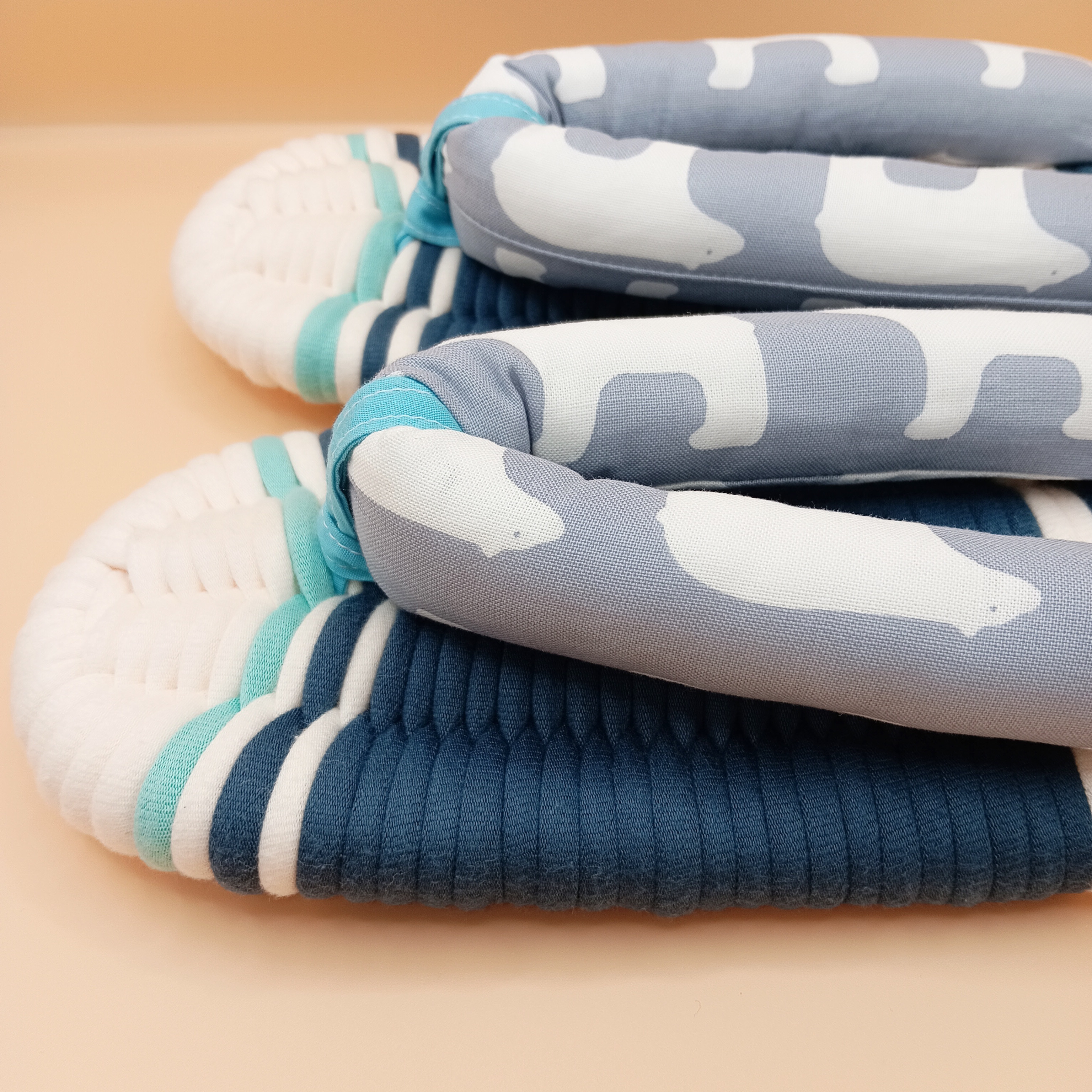 布ぞうり  白くま Lサイズ 水色 青  ルームシューズ  スリッパ 布草履 布 草履 プレゼント ギフト