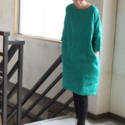 蝙蝠袖連身裙，薩克森藍（藤吉田染） 第12張的照片