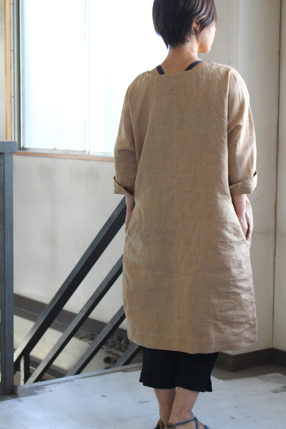 蝙蝠袖連身裙，薩克森藍（藤吉田染） 第10張的照片