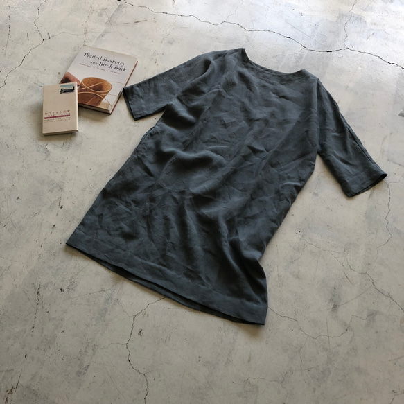 蝙蝠袖連身裙，薩克森藍（藤吉田染） 第6張的照片