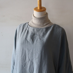 蝙蝠袖連身裙，薩克森藍（藤吉田染） 第3張的照片