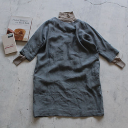 蝙蝠袖連身裙，薩克森藍（藤吉田染） 第2張的照片