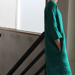 蝙蝠袖連身裙，薩克森藍（藤吉田染） 第13張的照片